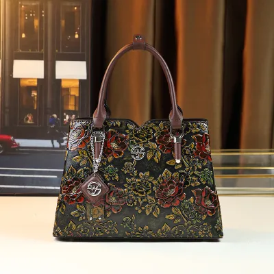 New flower blooming rich women's retro handbag 